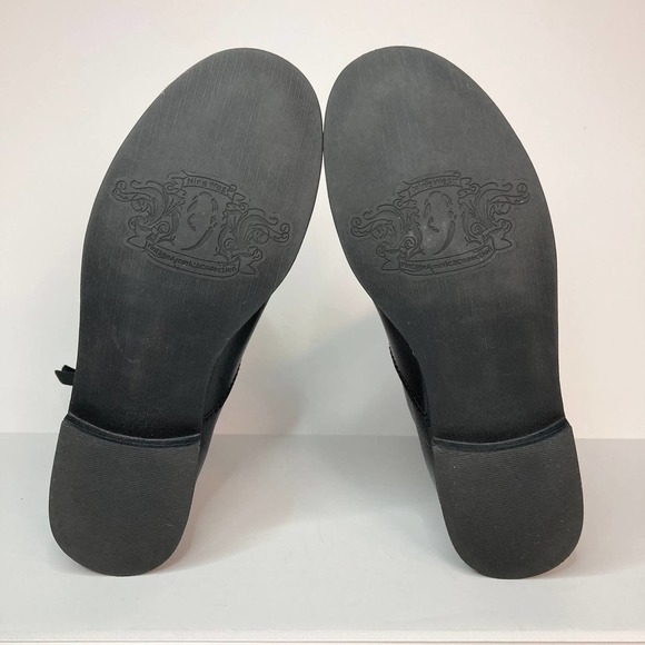 Nine West Black Leather Moto Style Biker Boots Women's Size 8M Buckle Zipper - Picture 15 of 16